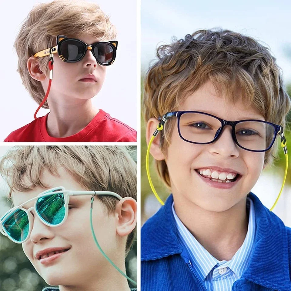 8 Pcs Kids Glasses Strap Adjustable Stretchy Eyeglasses Strap for Boys Girls 4
