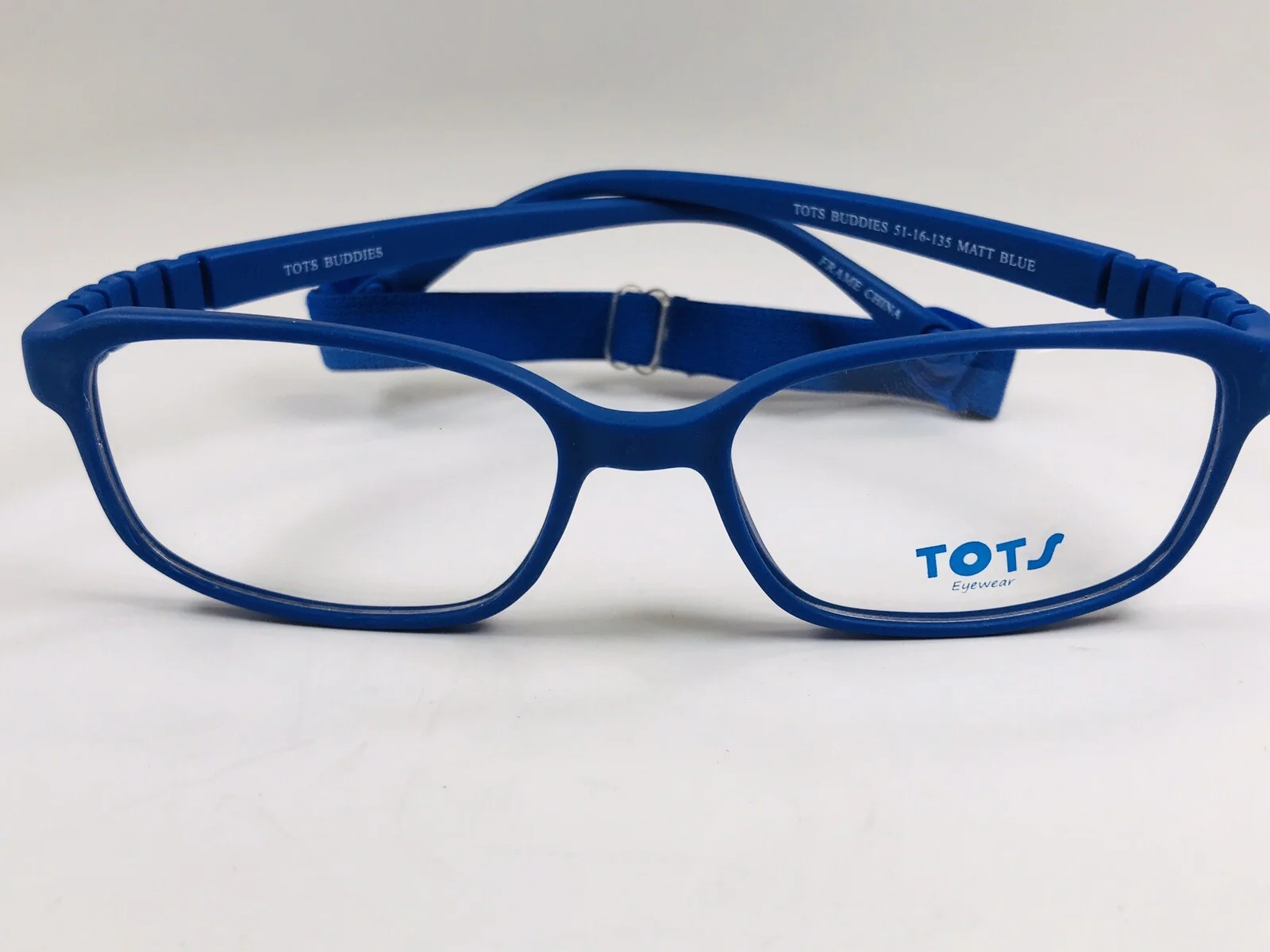 New TOTS Matte Blue BUDDIES Eyeglasses for KIDS 51mm with Case & Strap 3